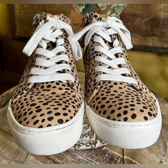 EUC Universal Threads “Brooklin” High-Top Sneakers Brown Leopard Print. Size 8.5 - Picture 8 of 12